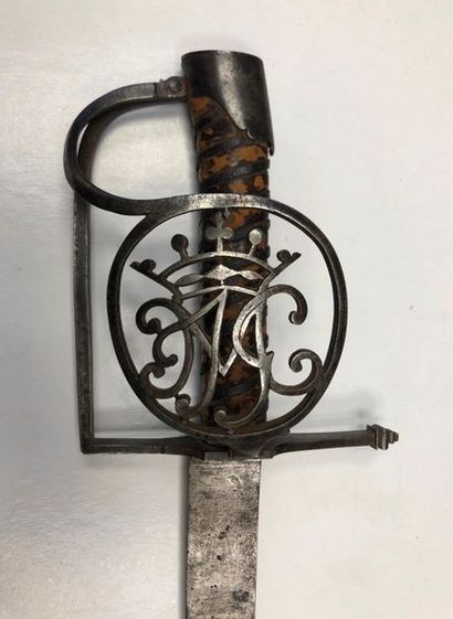 null Infantry sword. 
Leather covered filigree handle. Iron frame, single-branch...