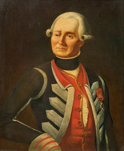 École française du XIXe siècle. "Officer of the French guards in bust bearing the...