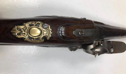 null Flintlock pommel gun. Round barrel with thunder flats (stings). Turntable and...