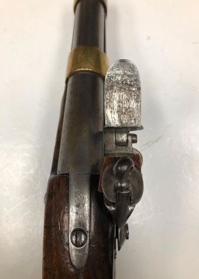 null Pistolet d'arçon à silex type 1763-66 (raccourci). 
Canon rond à méplats au...