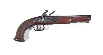 null Flintlock pommel pistol. 
Paneled barrel, slightly tromblonné, decorated with...