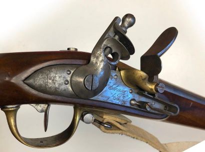 null Flintlock dragon rifle, model An IX. 
Round barrel with thunder flats, dated...