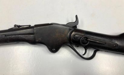 null Carabine de selle Spencer modèle 1860 , sept coups, calibre 52. 
Canon rond...