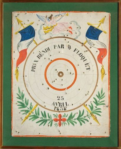 null Ensemble de six cibles, nominatives, entre 1847 et 1857. 
Encre et aquarelle....