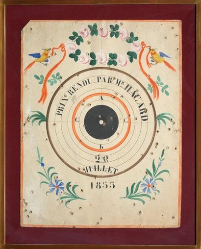 null Set of six targets, named, between 1847 and 1857. 
Ink and watercolour. Framed...