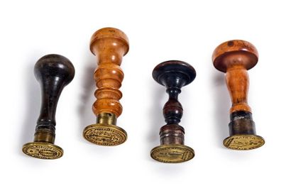 null Four brass wax stamps for a revolutionary society or committee: 
- Revolutionary...
