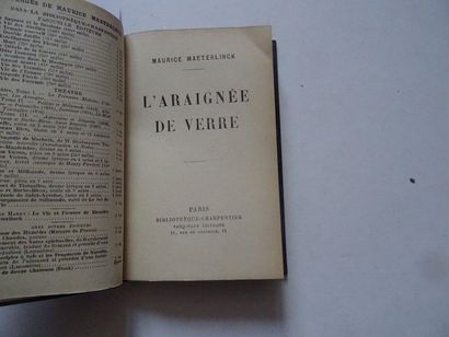 « L’araignée de verre », Maurice Maeterlinck ; Ed. Bibliothèque Charpentier, 1932,...