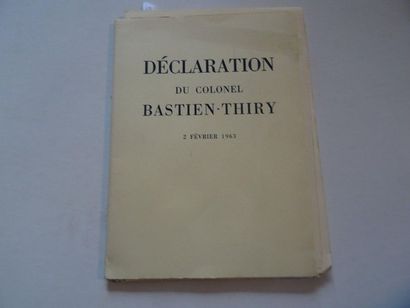 null « Déclaration du colonel Bastien-Thiry », Colonel Bastien-Thiry ; Ed. Editions...