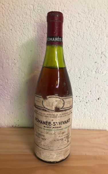 null ROMANEE ST VIVANT / 1977 / 4,5cm / EVOLUED WINE, ETQ MARKED AND STAINED AND...