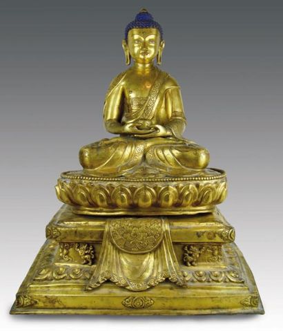 TIBET, NEPAL Bouddha représenté dans la position du lotus ou du diamant « vajraparyanka...