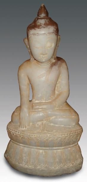 BIRMANIE, SIAM, CAMBODGE, LAOS, VIÊTNAM Bouddha assis sur un siège de lotus, en position...