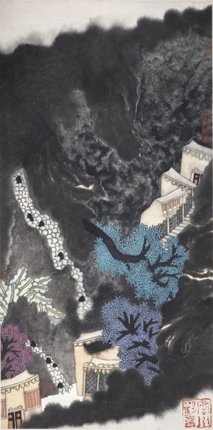 GUO Huawei (1983) Divine Shadow, 2011 
Ink and acrylic on rice paper, artist's stamp...