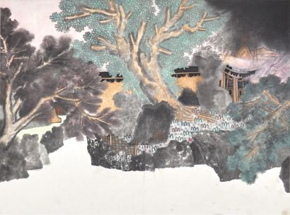 GUO Huawei (1983) 
The garden of century-old trees, 2012

Ink and acrylic on rice...