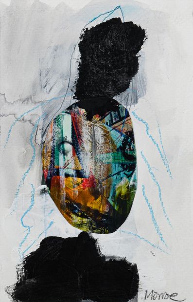 MONROE Melissa Untitled / Mixed media and collage on paper / Signed lower right /...