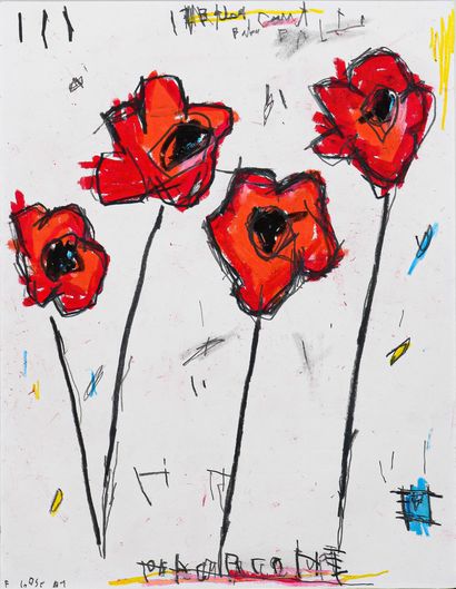 GOSS Edward Flowers / Mixed media on paper / Signed and dated 01 lower left / 28...