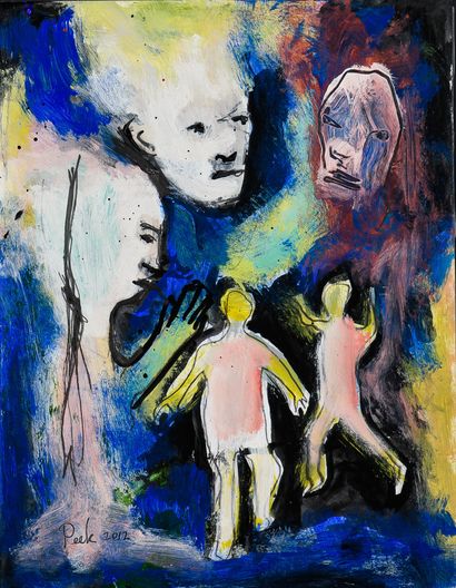 PEEK Nez Untitled / Acrylic on paper / Signed and dated 2012 lower left / 28 x 21.5...