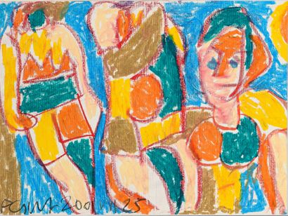 MIKLOS Németh Untitled / Dry pastel on paper / Signed and dated 2001 lower left /...
