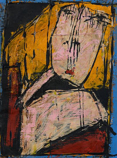 MEUNIER Jean-Raymond Portrait / Mixed media on kraft paper / Signed and dated 2011...