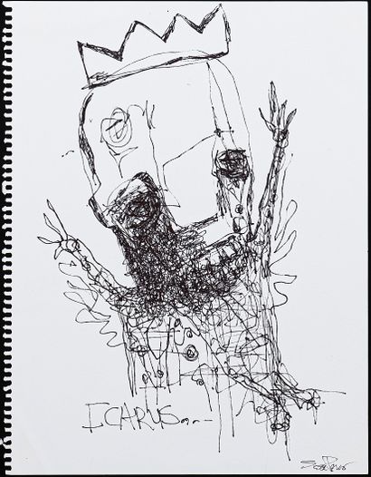RENO Jesse Sans titre / Encre sur papier / Signé en bas à droite / 28 x 22 cm