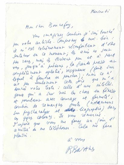 BANVILLE, Théodore de (1823-1891), poète français. 题为《哈姆雷特》和《樱桃》的两首诗的签名手稿。S.l.n.d.1页，内4长方形。
，这是他的第一本诗集《Les...