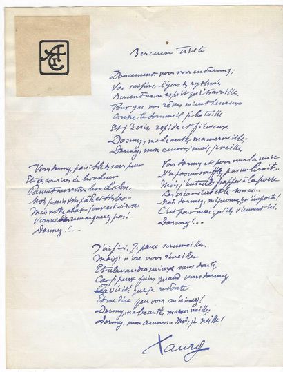 [CABARET DU CHAT NOIR]. SAINT-GEORGES DE BOUHÉLIER (1876-1947), poète, romancier...