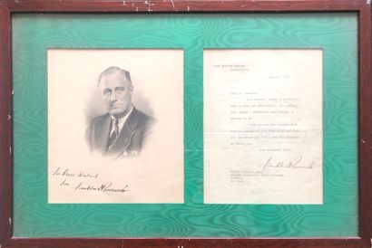 ROOSEVELT, Franklin Delano (1882-1945), 32e président des États-Unis. 一套2个装帧文件(33...