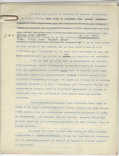 DEBUSSY, Claude (1862-1918), compositeur. 
Autograph manuscript, with some corrections....