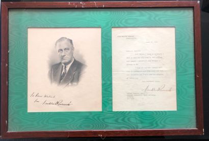 ROOSEVELT, Franklin Delano (1882-1945), 32e président des États-Unis. 一套2个装帧文件(33...