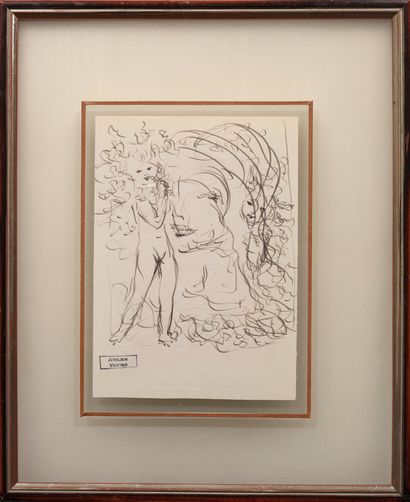 Marcel VERTES (1895-1961) 
Femme au visage



Encre



Cachet de l'atelier en bas...