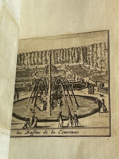 [FÉLIBIEN, André] 
凡尔赛宫描述，巴黎，A. Vilette，1687年。全皮卷，138 x 90 mm，书脊有棱纹并镀金，27幅Schoon...