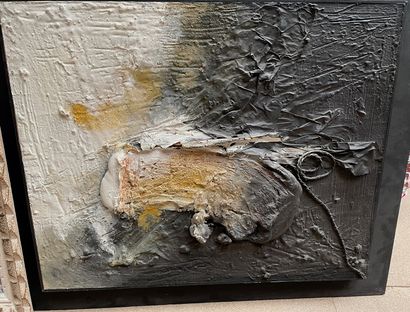 null -Ecole contemporaine, Abstraction, technique mixte, 51 x 63 cm env.

-GOBERT...