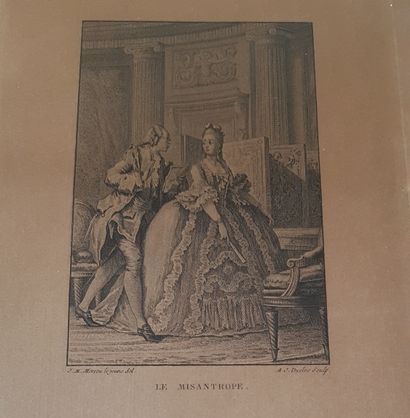 null Jean Michel MOREAU (1741-1814) Scène des pièces de Molière   17 gravures  13...