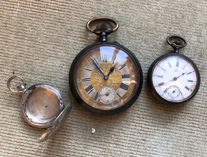 null Set of pocket watches, one of which in silver (15 g).