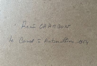 null René CHAMBON (1888-?)

Le canal à Aubervilliers, 1954

Huile sur carton signée...