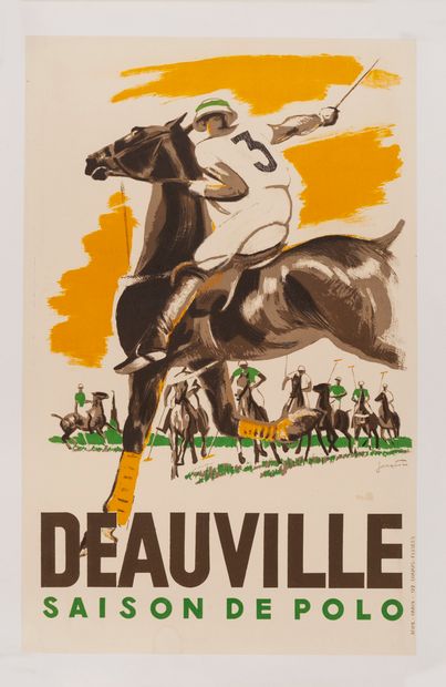 null JACQUOT Michel. Deauville Polo season. Circa 1930. Lithographic poster. SFIPE,...