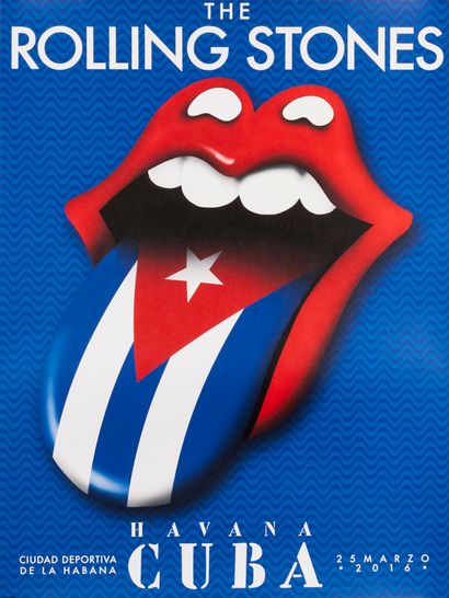 null Affiche originale de la Tournée des Rolling Stones. 25 Mars 2016. Havane Cuba....