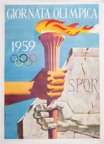 null GREGORI. Giornata Olimpica 1959. Offset poster. Vecchioni & Guadagno Roma Luglio...