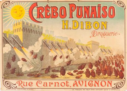 null ANONYME. Insecticide Crèbo Punaïso H. Dibon. Circa 1900. Affiche d'intérieur....