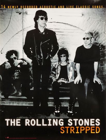 null ANONYME. The Rolling Stones Stripped. Affiche offset. Copyright 1995. Musidor...