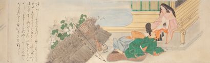 JAPON - XIXE SIÈCLE Koshibagaki zoshi, Histoire de la haie de brindilles, e-makimono,...