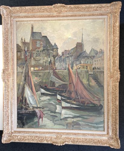 Robert Antoine PINCHON (1886-1943) 
Honfleur, La Lieutenance
Oil on canvas signed...