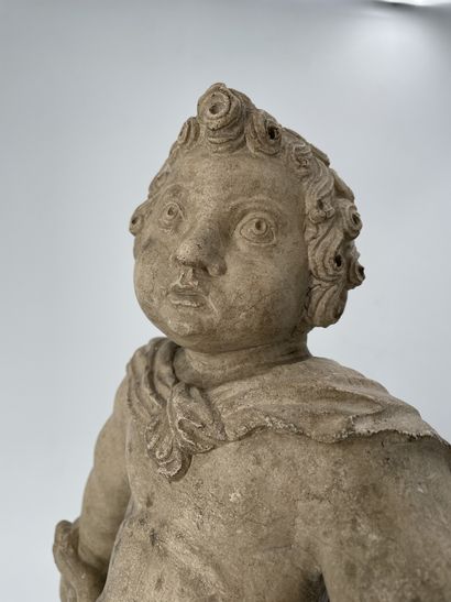 null 
Hercule enfant en pierre calcaire marbrière sculptée en ronde-bosse.



Debout,...