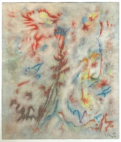 Gustave SINGIER (1909-1984) 
Histoire d'eau, 1976
Aquarelle sur papier signée et...