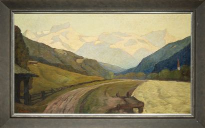 Ecole du XXème siècle 


Landscape of mountains



Oil on canvas, signed lower left...
