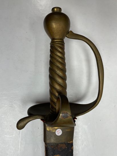 null Strong cavalry sword
. Rifle and bronze mount. Guard with a branch, half shell...