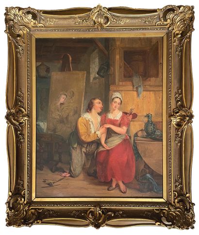 Charles VENNEMAN (1802-1875) attribué à 


L'atelier du peintre



Toile, monogrammé...