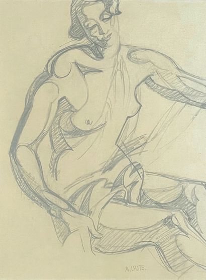 André LHOTE (1885-1962) 


Femme nue assise



Mine de plomb sur papier signée en...