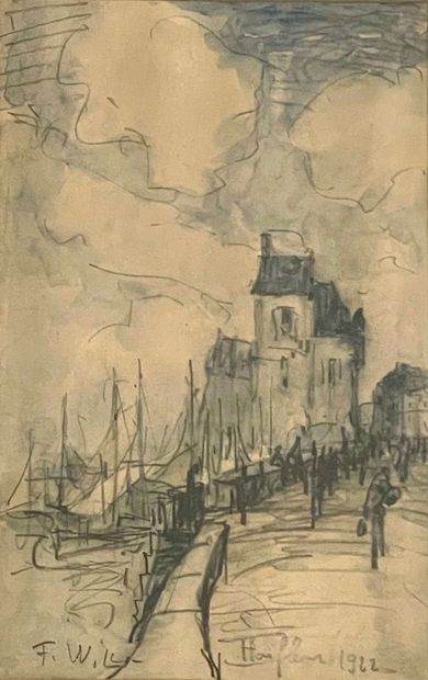 FRANK WILL (1900-1951) 
Honfleur, 1922
Watercolour and graphite on paper, signed,...