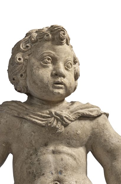 null 
Hercule enfant en pierre calcaire marbrière sculptée en ronde-bosse.



Debout,...