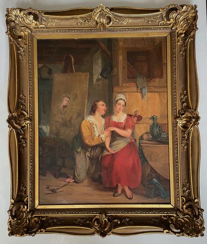 Charles VENNEMAN (1802-1875) attribué à 


L'atelier du peintre



Toile, monogrammé...